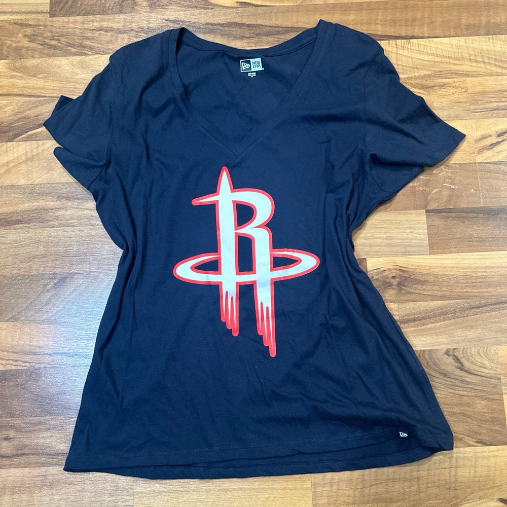 New Era Houston Rockets T-Shirt Womens‎ XL Navy Short Sleeve Shirt NWOT